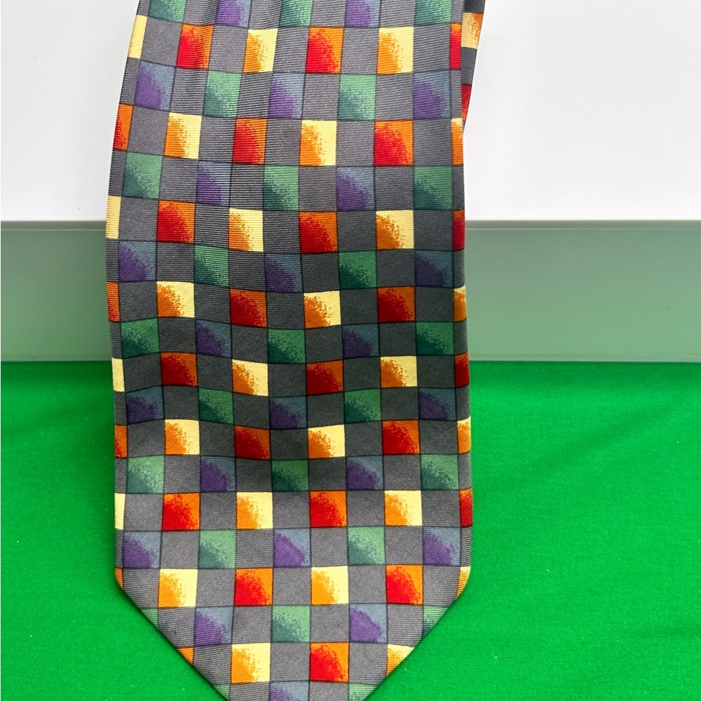 Vtg Austin Reed Men's Silk Tie Classic Checkered Necktie  Preppy